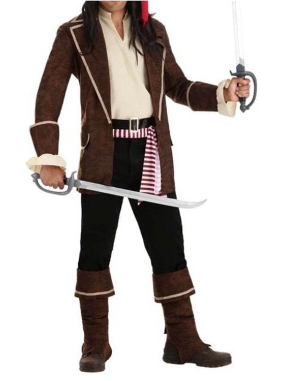 Adult Men’s Pirate Costume with Red Bandana Size XL